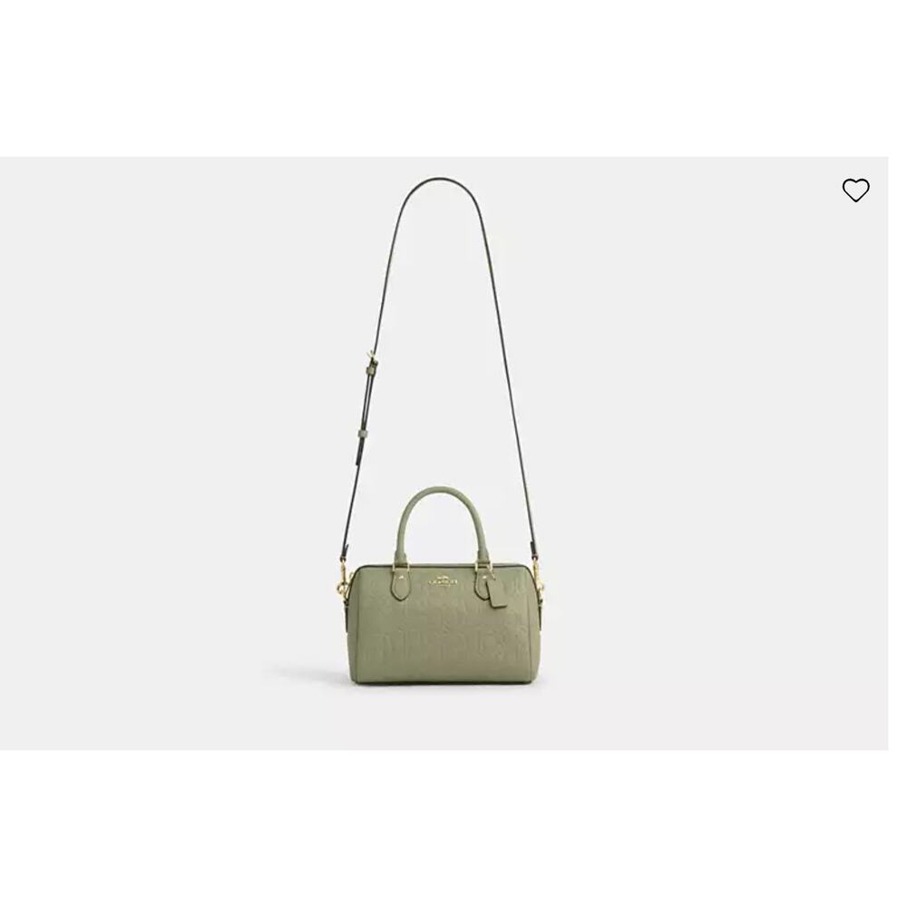 Rowan Satchel Bag In Signature Leather in Pebbled leather/Gold/Pistachio - Picture 3 of 6